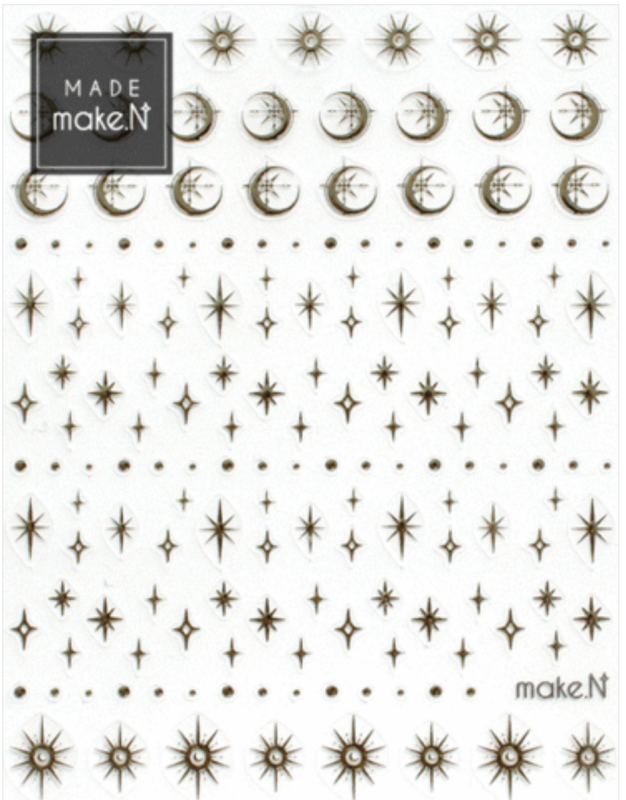 MAKE.N Nail Sticker05-3 - Metal Universe Stickers Moon Gold - Nail Art