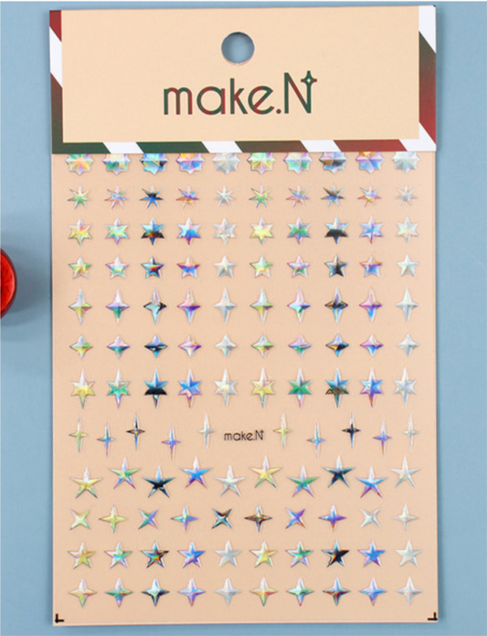 MAKE.N Nail Sticker32-3 - Holographic Star - Nail Art
