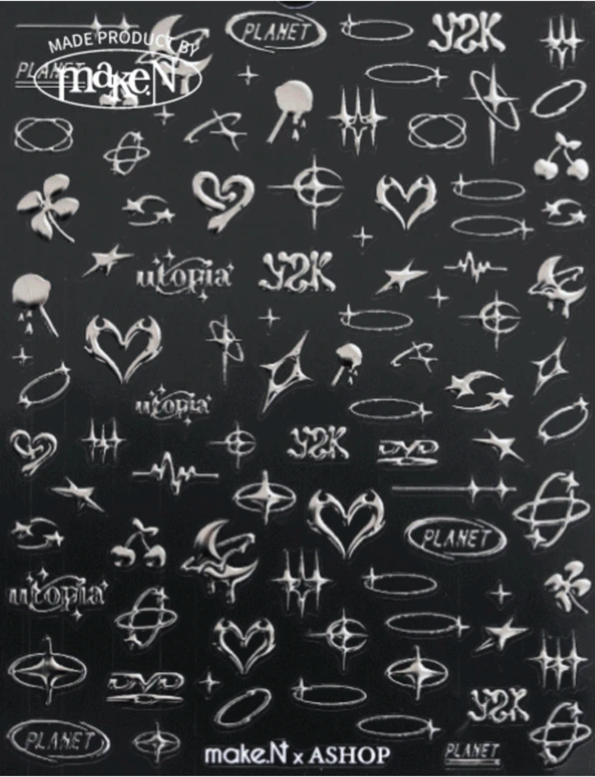 MAKE.N Nail Sticker48-silver - Make.N x AShop Planet A - Nail Art