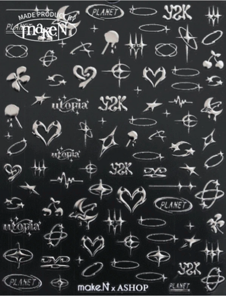 MAKE.N Nail Sticker48-silver - Make.N x AShop Planet A - Nail Art