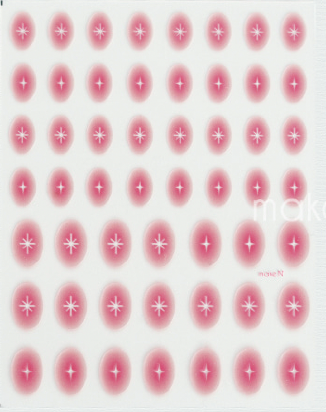 MAKE.N Nail Sticker51-2 Real Cheek Nail Sticker - Sparkle Type - Red - Nail Art