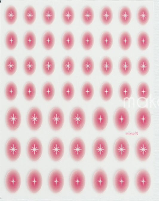 MAKE.N Nail Sticker51-2 Real Cheek Nail Sticker - Sparkle Type - Red - Nail Art