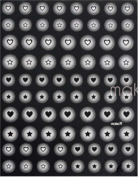 MAKE.N Nail Sticker51-4 Real Cheek Nail Sticker - Hearts Type - White - Nail Art