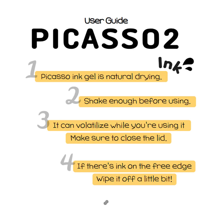 Eight high-quality Picasso ink gel bottles with natural drying formula from the MAYO brand, providing a user-friendly experience for diverse artistic applications.