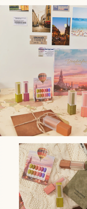 The image shows a diverse set of cosmetized nail colors inspired by the theme of hot air balloon adventures. The vivid, opaque shades capture the essence of a whimsical, autumnal journey, allowing the wearer to elevate their manicure with creative expression. The MAYOUR Wonderful Flying Collection offers a convenient 6-piece set of versatile, quick-drying nail gels, perfect for those seeking to add a touch of magic to their fingertips.