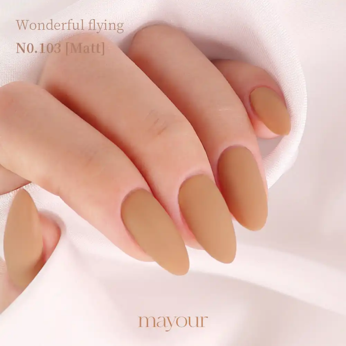 Captivating nails soaring through the sky, as the MAYOUR Wonderful Flying Collection embodies the enchantment of aerial adventure. This vibrant, opaque palette showcases a diverse range of autumnal shades, inviting you to elevate your manicure and unleash your creativity.