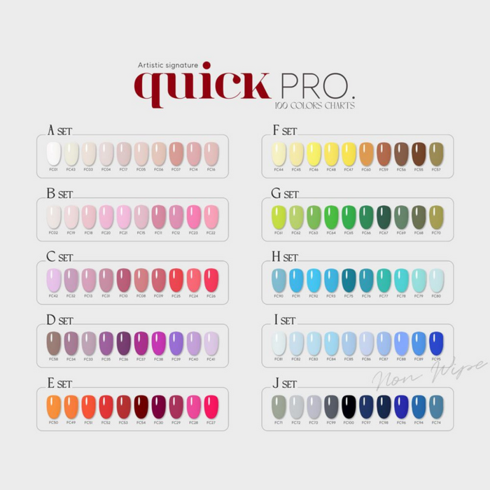 MITHMILLO Artistic Signature Quick Pro Full Set Non-Wipe Color Gel 100pcs/set - Gel