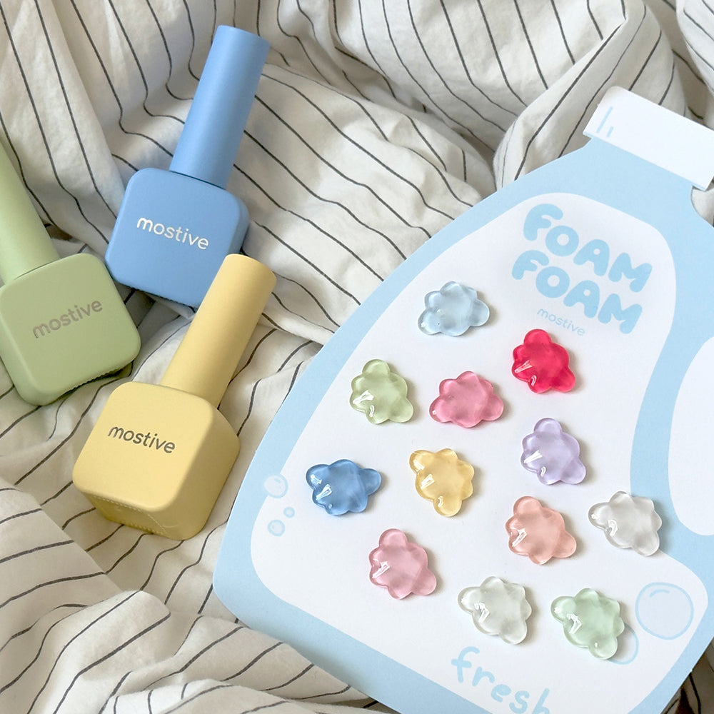 MOSTIVE FoamFoam Color Gel Set (12 Colors) – Korean Nail Gel - Gel