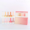 A diverse collection of Mostive I am your skin cosmetic products, including 10 beautifully crafted gel-based makeup shades ranging from soft beiges to vibrant pinks, packaged in an elegant exterior box with a swatch card for easy color selection. The assortment caters to a variety of skin tones, offering a wide range of options for a natural, radiant complexion.
