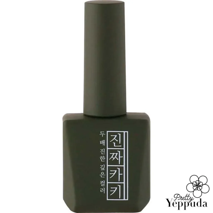A vibrant khaki-colored gel nail polish from the Mostive Jinzza Series, offering one-coat coverage with highly pigmented, long-lasting color. The 12ml bottle is designed for 60S UV or 30S LED curing, ensuring a smooth and durable finish.