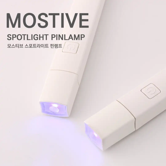 A versatile and hands-free spotlight lamp with a stand that can hold a mobile phone, business cards, and art tip cards, enabling convenient use for various purposes in the Mostive brand.