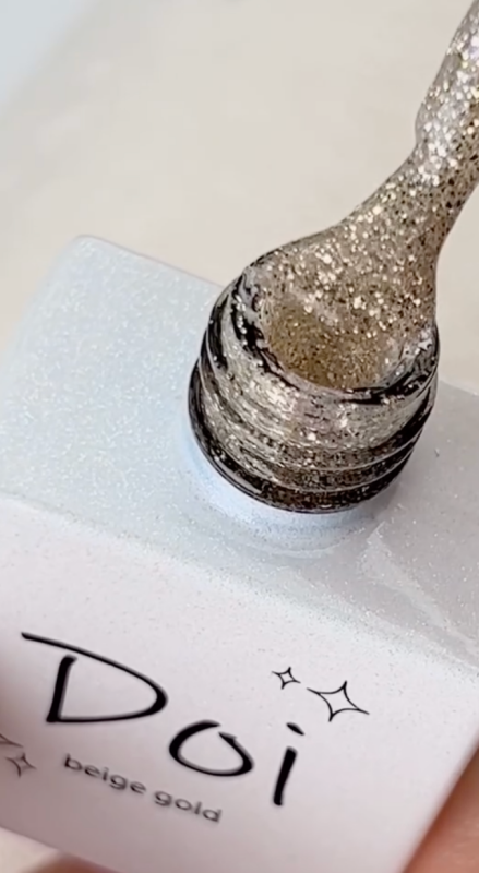 Nailbayo DOI Beige Gold Glitter (10ml) - Gel