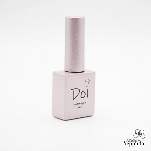 Elegant bottle of Nailbayo DOI Sugar Magnet Gel in soft pink, featuring minimalist design with 'Doi Sugar magnet' text. Part of Korean nail artist's collection, this magnetic gel polish promises professional results. Sleek packaging showcases premium quality and innovative formula for creating stunning nail art effects.