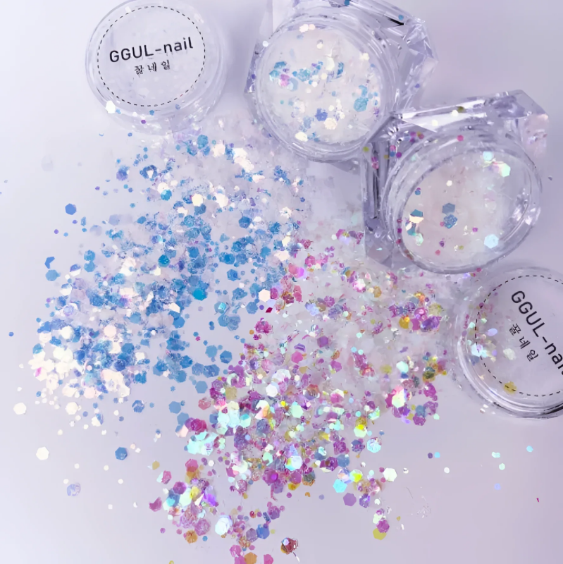 Nailbayo - Gguliter Glitter blue and pink | Korean Nail Supply for Europe | Gelnagel
