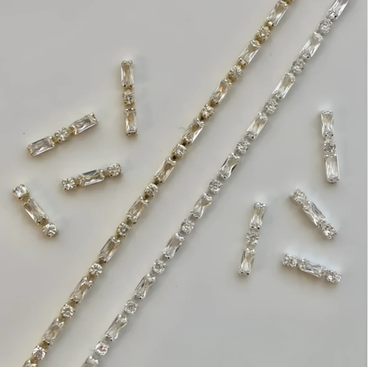 Nailbayo - Zircon Chains: 1x Silver and 1x Gold | Korean Nail Supply for Europe | Gelnagel
