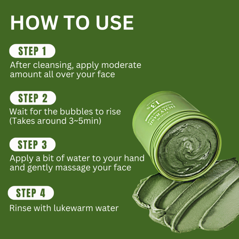 P.CALM HB-002 Holy Basil Sparking Bubble Mask 90g - Skin Care