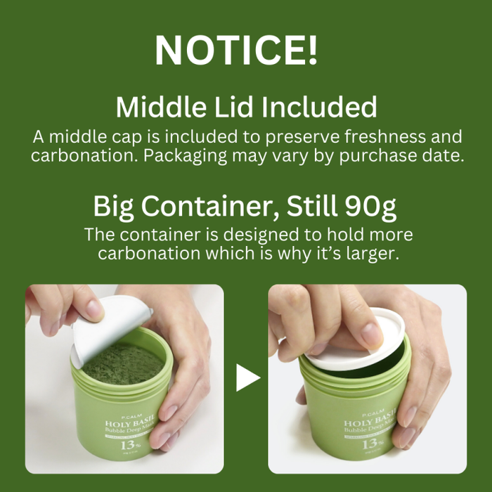 P.CALM HB-002 Holy Basil Sparking Bubble Mask 90g - Skin Care