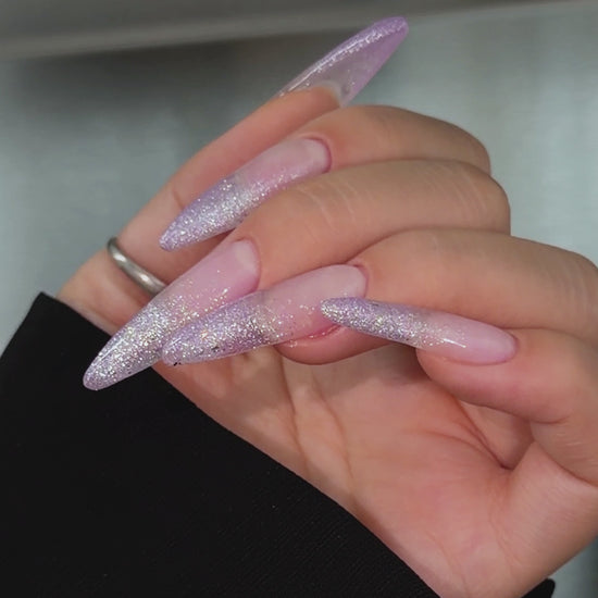 Soft Flash glitter manicure demonstration