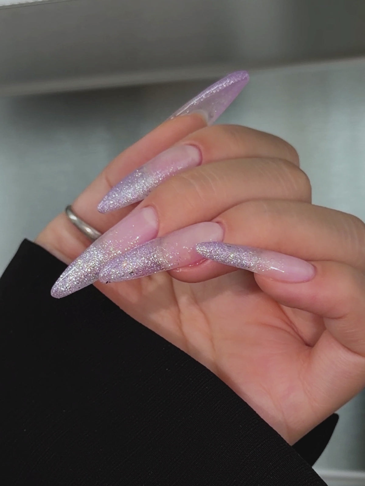 Soft Flash glitter manicure demonstration