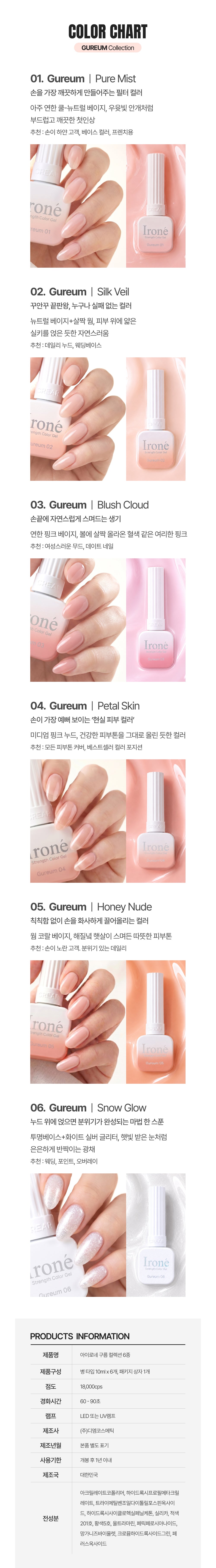Ironé x Nail Gureum Strength Syrup Color Gel Set – 6 × 10 ml – detail 2