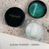 Riposo Gleam Powder - Green: This versatile powder effortlessly accentuates depth and offers a range of captivating hues, allowing you to create mesmerizing magnetic designs. Its unique formula enhances the natural glow, providing a seamless, multi-dimensional finish that beautifully complements the Riposo brand.