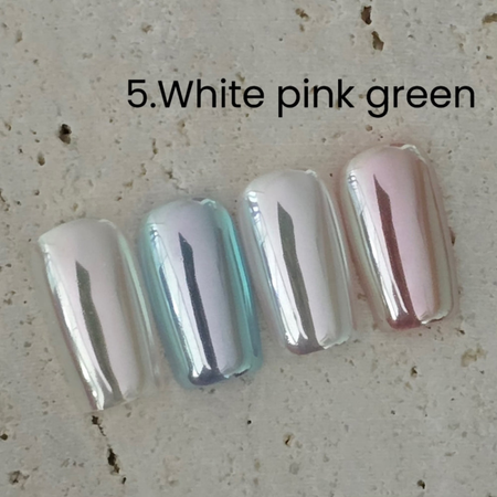 RIPOSO Mirror Powder White Pink Green - Mirror/Chrome Powder