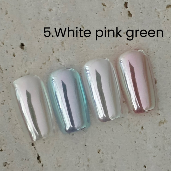 RIPOSO Mirror Powder White Pink Green - Mirror/Chrome Powder