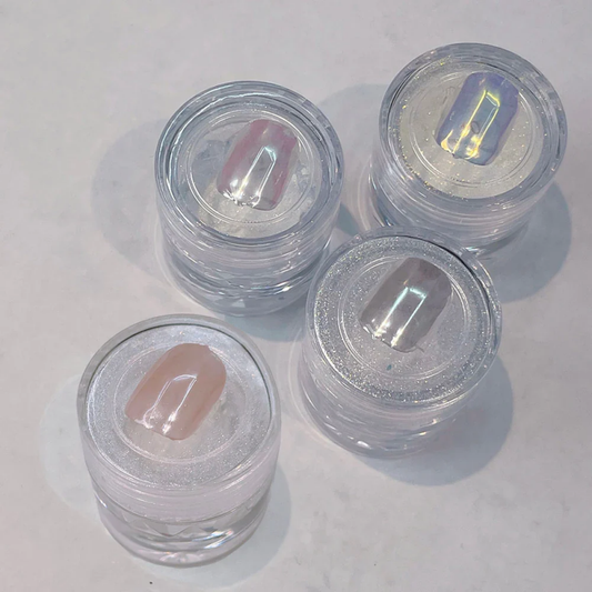 RIPOSO Snow Powder Set 4pcs/set - A delicate and ethereal collection of powdery snowflake-inspired hues, including White Pearl, Yellow Sky, White Silver, and Pink Tiffany, encapsulating the cozy and serene essence of the Riposo brand.