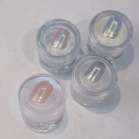RIPOSO Snow Powder Set 4pcs/set - A delicate and ethereal collection of powdery snowflake-inspired hues, including White Pearl, Yellow Sky, White Silver, and Pink Tiffany, encapsulating the cozy and serene essence of the Riposo brand.