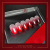 A close-up image featuring a set of six vibrant red gel nail polishes displayed on a dark background with a red border. The products are showcased in a transparent container, highlighting the bold, glossy color of the JIN.B IVY Yo So Sexy 6pc Collection nail gels. The image effectively showcases the product's key features, including the vivid red hues and the sleek packaging.