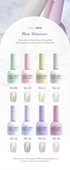 VALLA Blue Shimmer Collection 8pcs/set - Gel