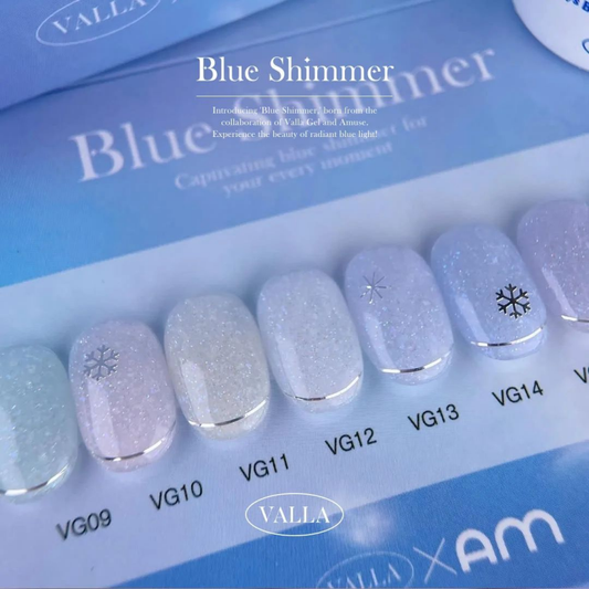 VALLA Blue Shimmer Collection 8pcs/set - Gel