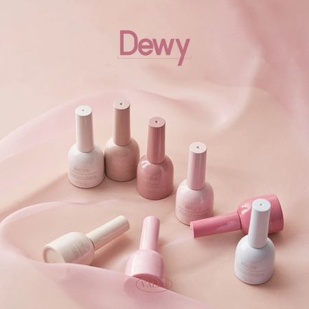 A visually striking display of the VALLA Dewy Collection, showcasing a range of silky smooth, trendy magnetic gel polishes in a soft, pastel color palette. The image highlights the high-quality finish and diverse shades included in this comprehensive set, enticing customers with the promise of a flawless, salon-worthy manicure.