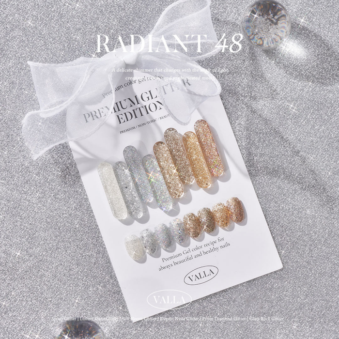 VALLA Glitter RADIANT 48 Edition 2 Luxury Shine Glitter 8pcs/set - Gel