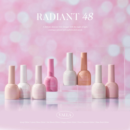 VALLA Glitter RADIANT 48 Edition 4 Elegant Nude Glitter 8pcs/set - Gel