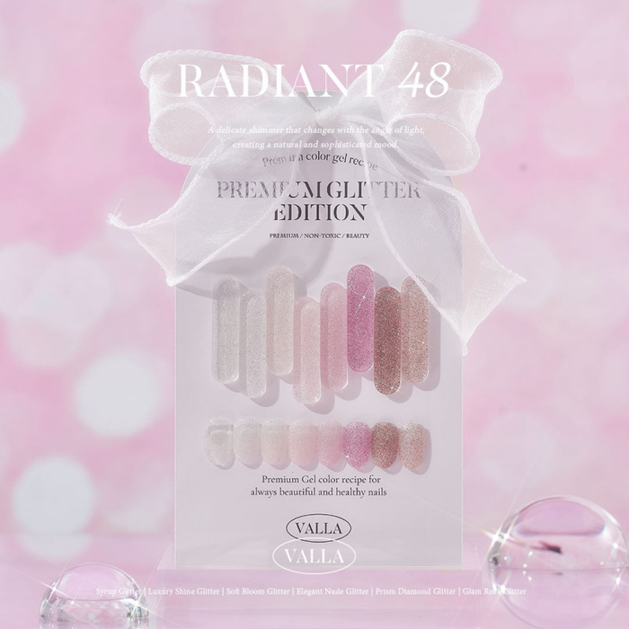 VALLA Glitter RADIANT 48 Edition 4 Elegant Nude Glitter 8pcs/set - Gel