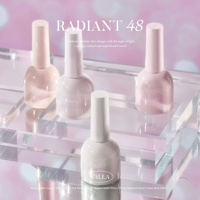 VALLA Glitter RADIANT 48 Edition 4 Elegant Nude Glitter 8pcs/set - Gel