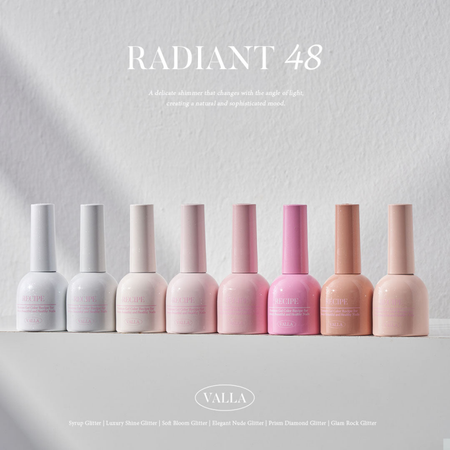 VALLA Glitter RADIANT 48 Edition 4 Elegant Nude Glitter 8pcs/set - Gel