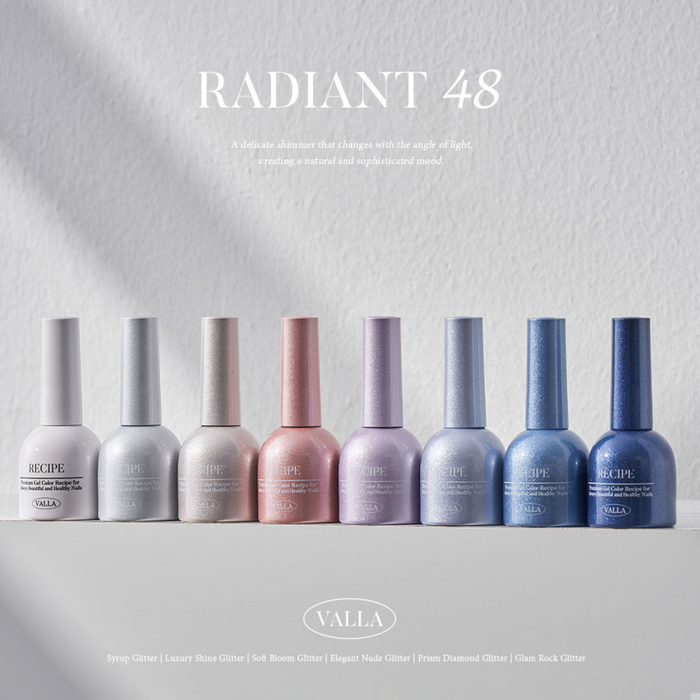 VALLA Glitter RADIANT 48 Edition 5 Prism Diamond Glitter 8pcs/set - Gel