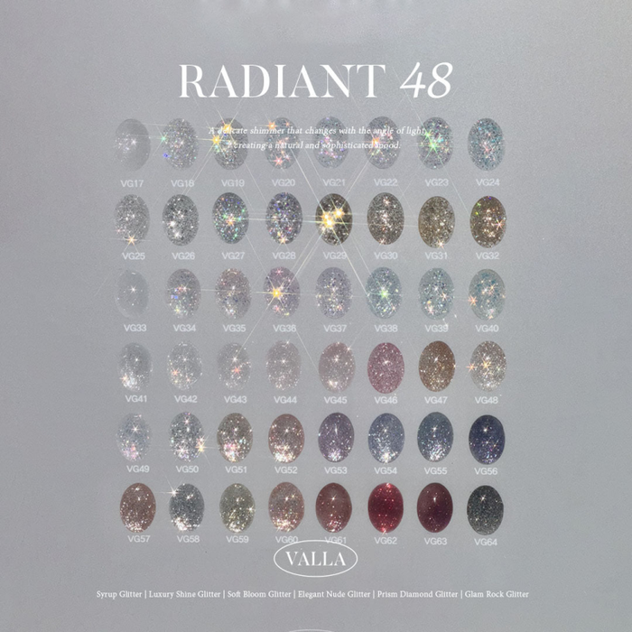 VALLA Glitter RADIANT 48 Edition SET 48pcs/set - Gel