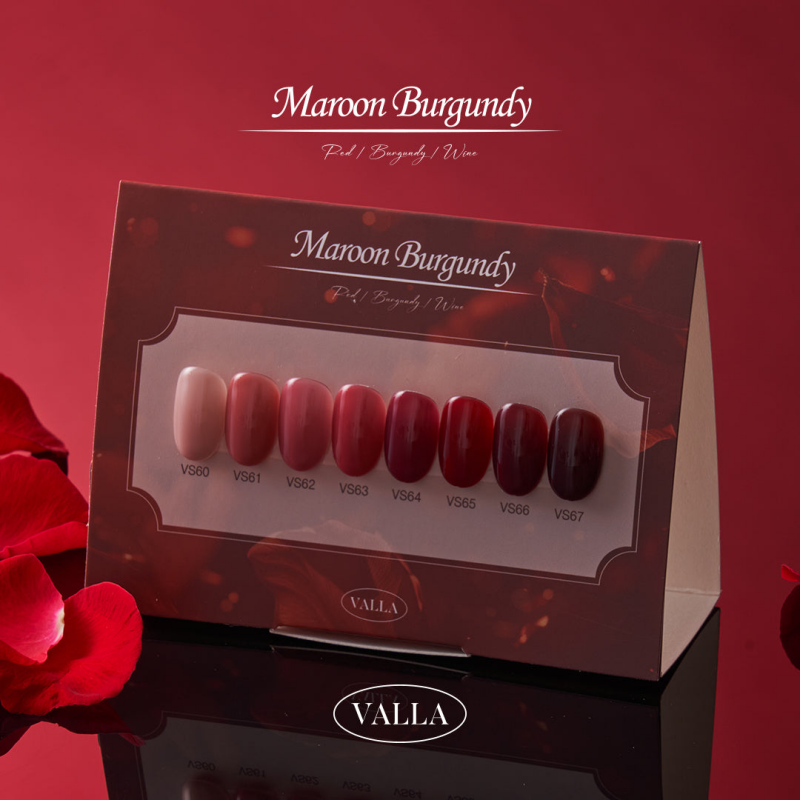 VALLA Maroon Burgendy Collection 8pcs/set - Gel