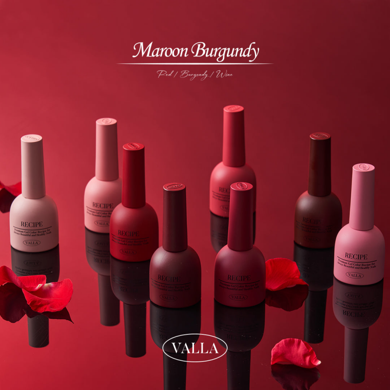 VALLA Maroon Burgendy Collection 8pcs/set - Gel