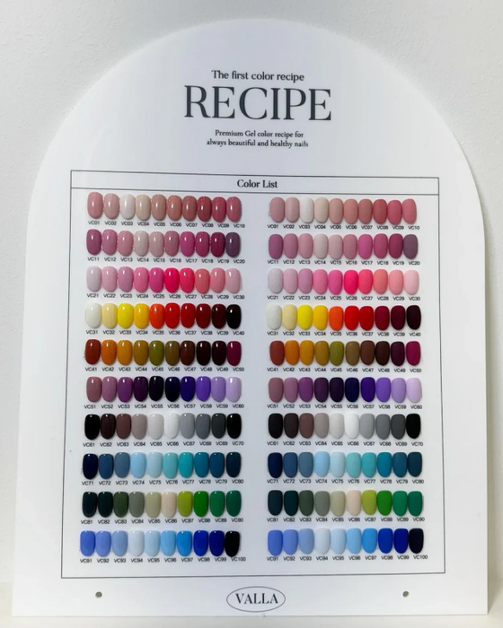VALLA Solid 100 Non-Wipe Color Collection 100pcs/set - Gel