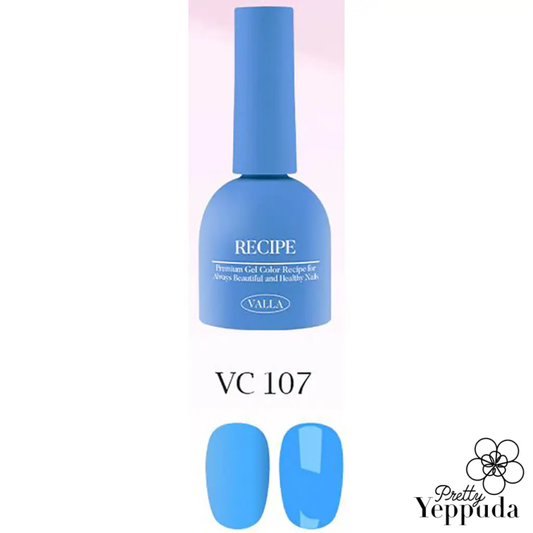 Eight vibrant neon nail polish bottles from the VALLA Neon Trend collection, featuring a bold purple and a striking blue color, displayed on a minimalist geometric backdrop in coordinating shades.