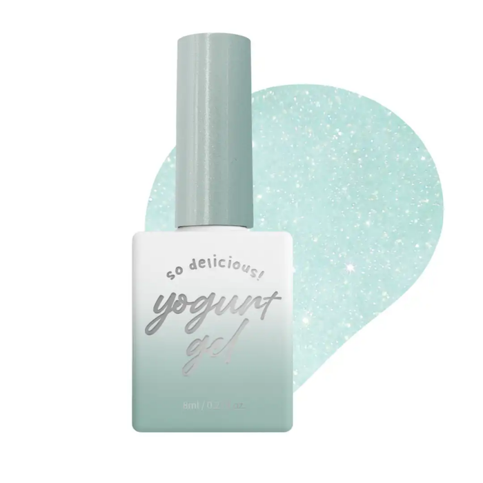 YOGURT Ballerina 2 Collection - A tropical mermaid-inspired gel nail polish that shines brightly under light, with reflective shades and a glossy finish. This long-lasting, 8ml gel formula cures in 60 seconds under UV/LED light, providing a vibrant and eye-catching manicure.